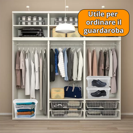 Belli & Forti Contenitori In Plastica Trasparenti Con Coperchi Scatola Portaoggetti Cassette
