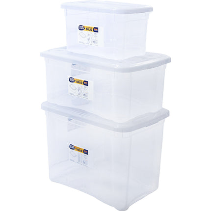 Belli & Forti Contenitori In Plastica Trasparenti Con Coperchi Scatola Portaoggetti Cassette