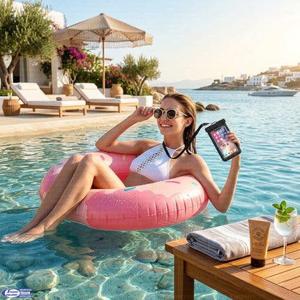 Custodia Impermeabile Imbottita per Smartphone con Laccetto – Universale, Protettiva, Colori Assortiti Due Esse