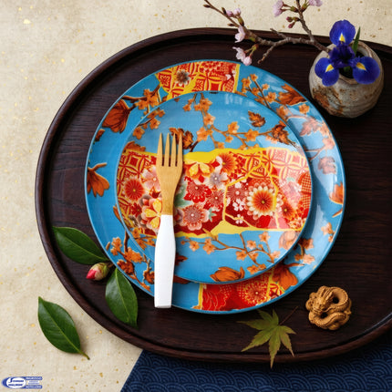 Piatti in Porcellana Japan Stile Kintsugi – Pezzi Singoli e Set 18 Pezzi per 6 Persone, Lavabili in Lavastoviglie e Utilizzabili in Microonde Arca