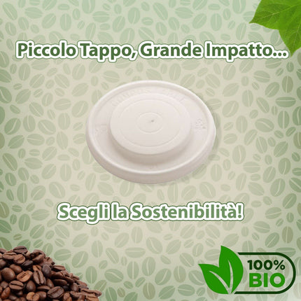 Coperchio 5Cm Bio Per Bicchierini Caffè 75Ml Tappo In Cellulosa Biodegradabile