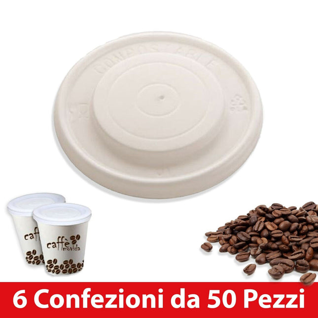 Coperchio 5Cm Bio Per Bicchierini Caffè 75Ml Tappo In Cellulosa Biodegradabile