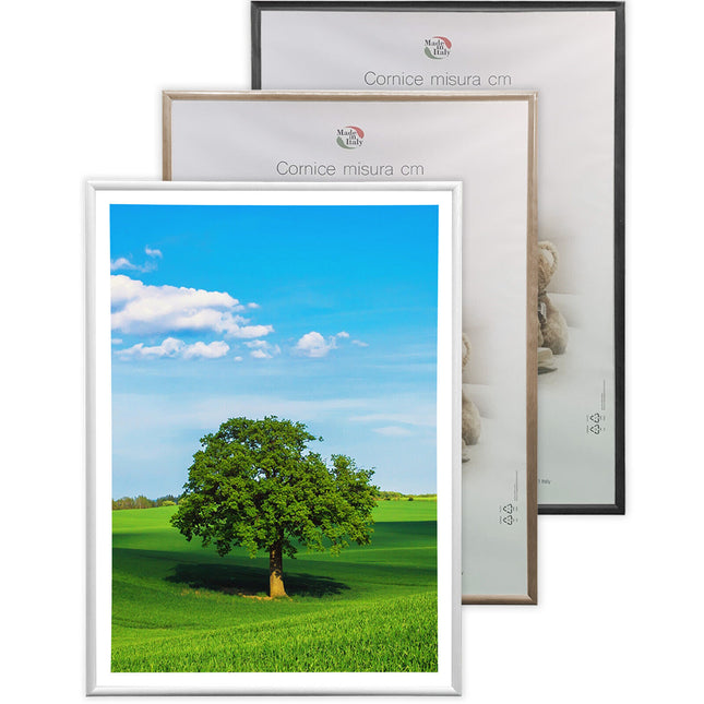 Sicignano Cornice Portafoto Legno Colorato Pannello Mdf Vetro Crilex Orizzontale Verticale
