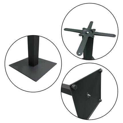 BASE TAVOLO CM.40X40 FERRO + PIANO HPL 80X80 / 70x70 cm, VARIE COLORAZIONI Casalinghi Sicignano