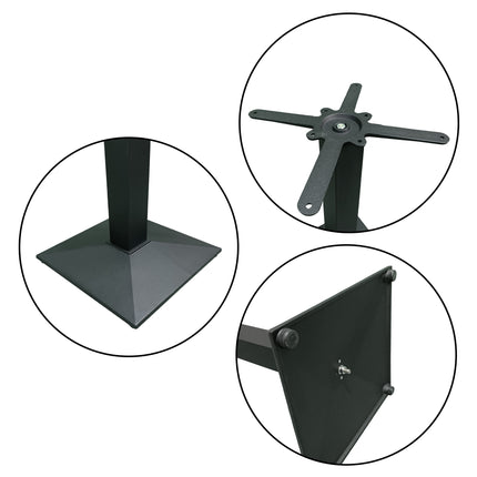 BASE TAVOLO PIRAMIDALE CM.41X41 FERRO + PIANO HPL 80X80 / 70x70 cm, VARIE COLORAZIONI Casalinghi Sicignano