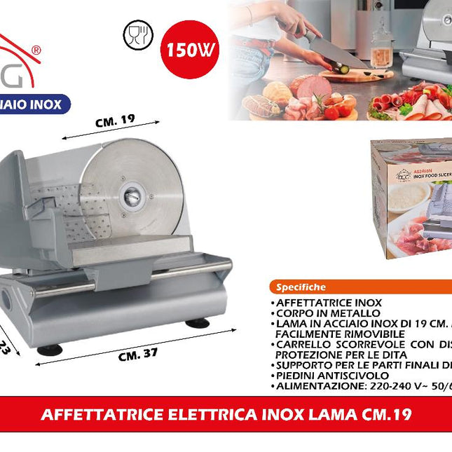 Affettatrice Elettrica Inox Lama Cm.19