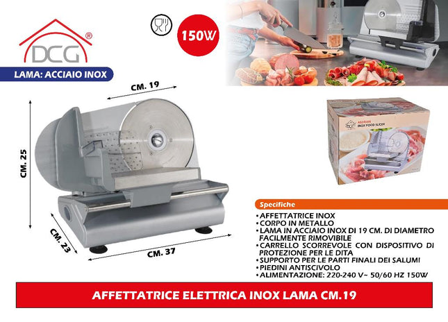 Affettatrice Elettrica Inox Lama Cm.19 DCG