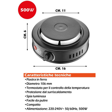 Fornello Elettrico Mini Diam. Cm.9 500W DCG
