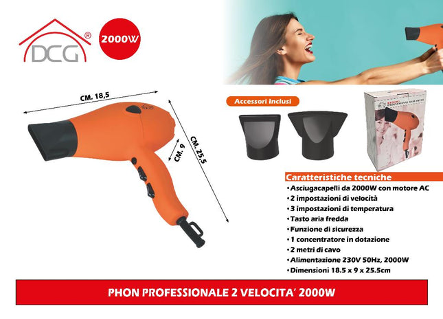 Phon Professionale 2 Velocita' 2000W DCG