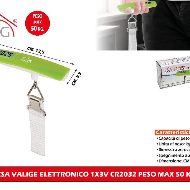 Bilancia Pesa Valige Elettronico 1X3V Cr2032 Peso Max 50 Kg.