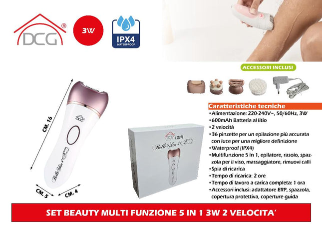 Set Beauty Multi Funzione 5 In 1 3W 2 Velocita' DCG