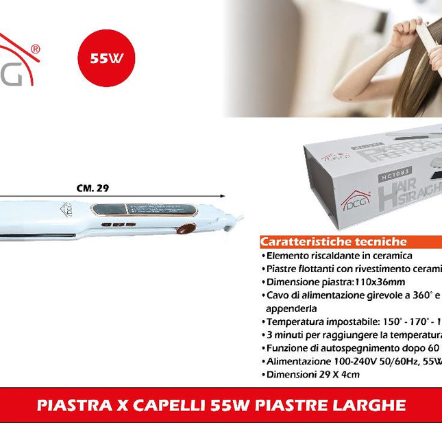 Piastra X Capelli 45W Piastre Larghe