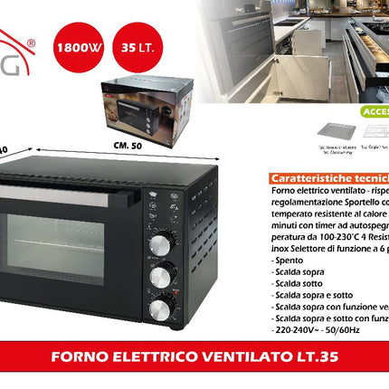Forno Elettrico Ventilato Lt.35 DCG