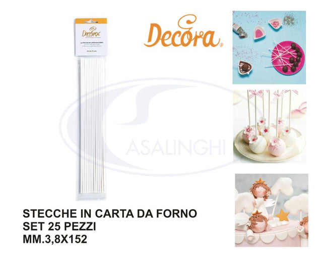 Stecche In Carta Forno Set 25 Pz. Mm.3,8X152 Decora