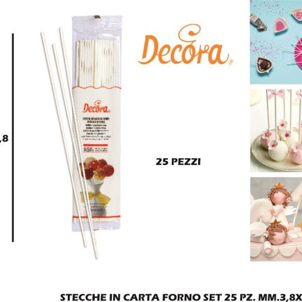Stecche In Carta Forno Set 25 Pz. Mm.3,8X228