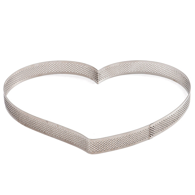Stampo A Forma Di Cuore Per Dolci Torte San Valentino Sagoma Microforata 18X16X3,5H Cm In Acciaio Inox