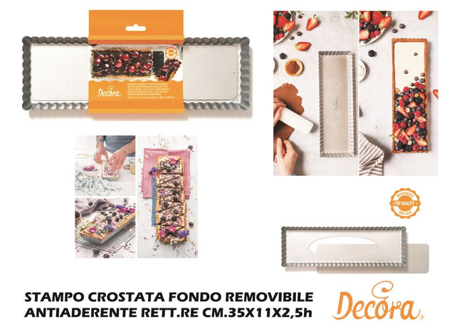 Stampo Crostata Cm.35X11X2,5H Mobile Antiaderente Decora