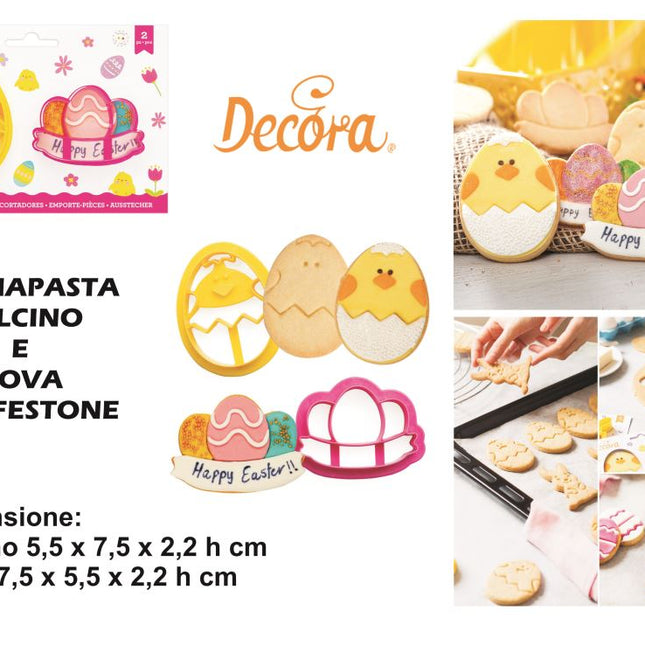 Tagliapasta Set 2 Pz. Pulcino E Uovo Con Festone-8024622069247