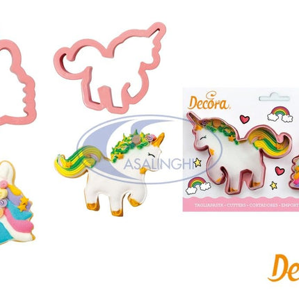 Set 2 Tagliapasta Magic Unicorno 8/11X2,2H Cm – In Plastica, Perfetti Per Biscotti Fantasiosi E Attività Creative Con Bambini Decora