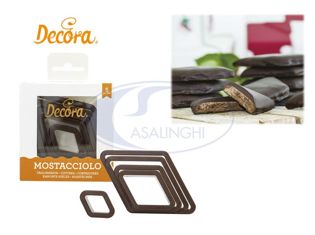 Set 5 Tagliapasta Rombo Mostacciolo – Ideali Per Dolci Tradizionali, Biscotti E Pasticceria Creativa, Perfetti Per Natale E Occasioni Speciali Decora