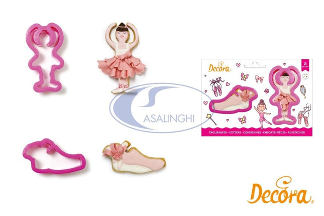 Set 2 Tagliapasta Ballerina E Scarpetta – Forme Eleganti Per Biscotti E Dolci Creativi, Ideali Per Feste A Tema Danza E Attività Con Bambini Decora