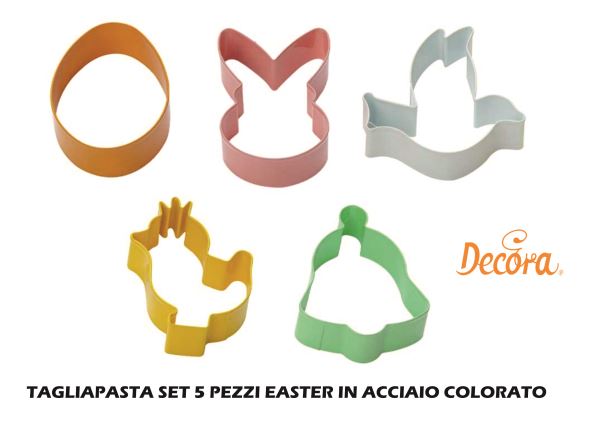 Tagliapasta Set 5 Pz. Easter Acciaio Colorato-8024622077051