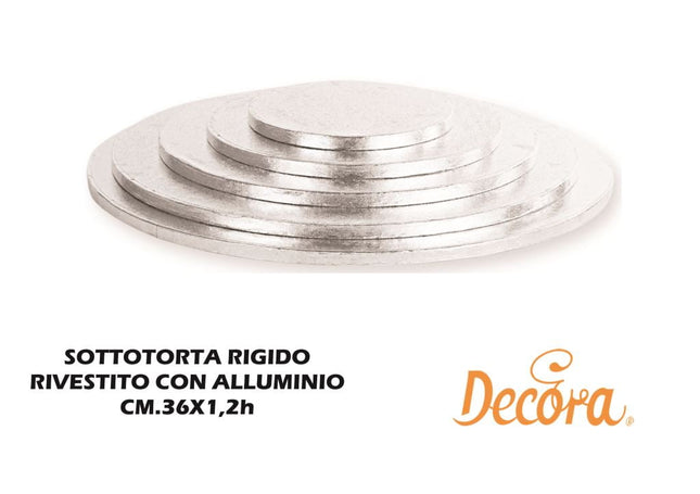 Sottotorta Cakeboard Silver Cm.36X1,2H Decora
