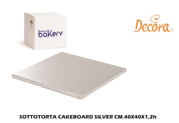 Sottotorta Cakeboard Silver Cm.40X40X1