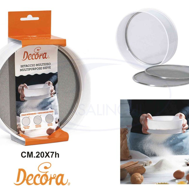 Setaccio Plastica Cm.20 + 3 Maglie Acciaio-8024622068769