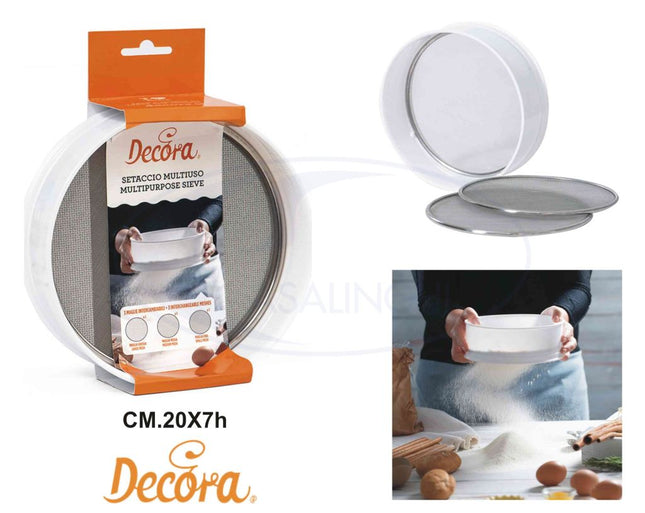 Setaccio Plastica Cm.20 + 3 Maglie Acciaio Decora