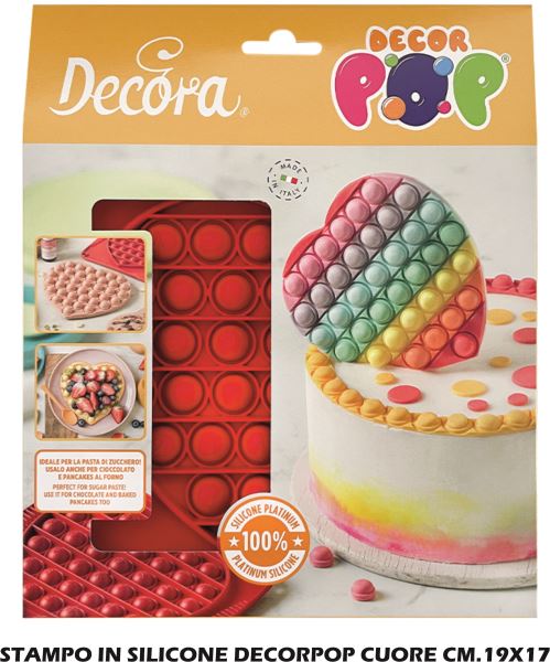 Stampo In Silicone Decorpop Cuore Cm.19X17 Decora