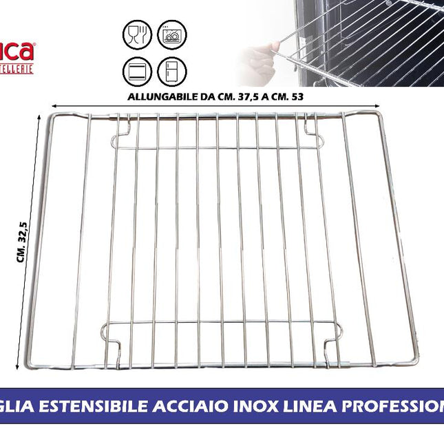 GRIGLIA ESTENSIBILE ACCIAIO INOX LINEA PROFESSIONALE