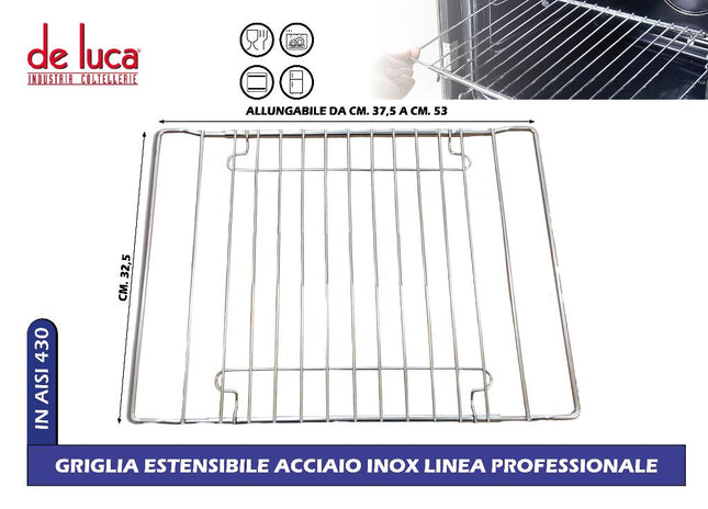 GRIGLIA ESTENSIBILE ACCIAIO INOX LINEA PROFESSIONALE De Luca Coltellerie