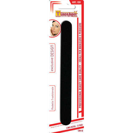 Lima Per Unghie 2 Fasi Onicotecnica 18cm per Manicure Pedicure Beauty Care Nera