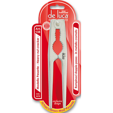 Rompinoci Schiaccianoci per Frutta Secca Noci Pesante Deluxe in Metallo Cromato 16 cm
