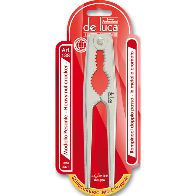 Rompinoci Schiaccianoci per Frutta Secca Noci Pesante Deluxe in Metallo Cromato 16 cm