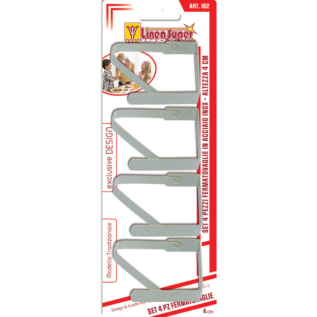 Fermatovaglie Set 4 Pz. Acciaio Inox