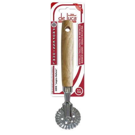 Rotella Tagliapasta Ondulata con Manico in Legno Ergonomico 2 Funzioni 27,5x4 cm 1 Funzione De Luca Coltellerie