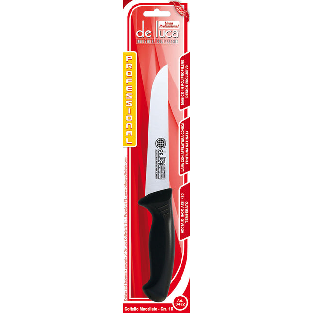 Coltello da Macellaio in Acciaio Inox AISI 420 Temperato con Manico in Plastica Ergonomico