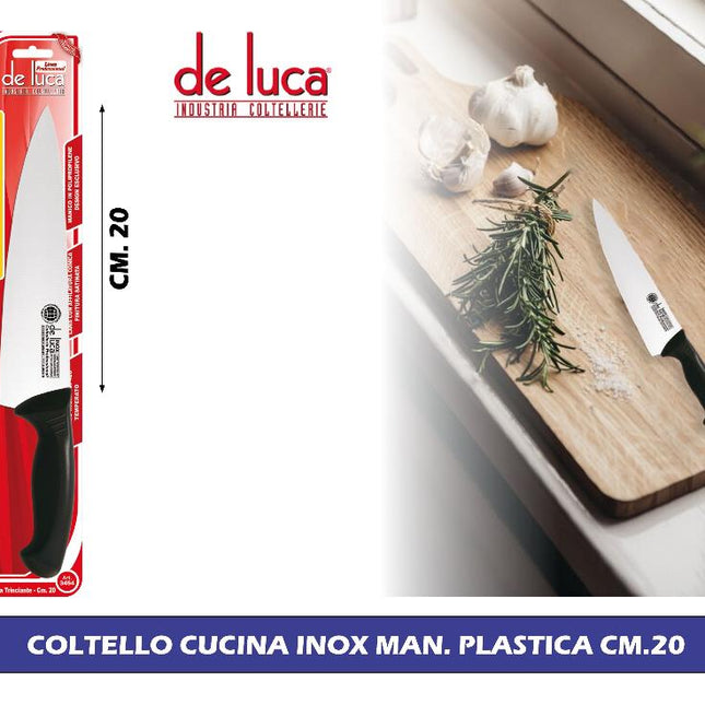 COLTELLO CUCINA INOX MAN. PLASTICA CM.20