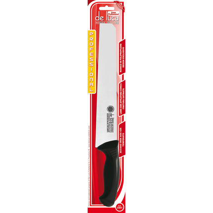 Coltello per Salumi Professionale da Salumiere in Acciaio Inox con Manico in Plastica Ergonomico 26 cm