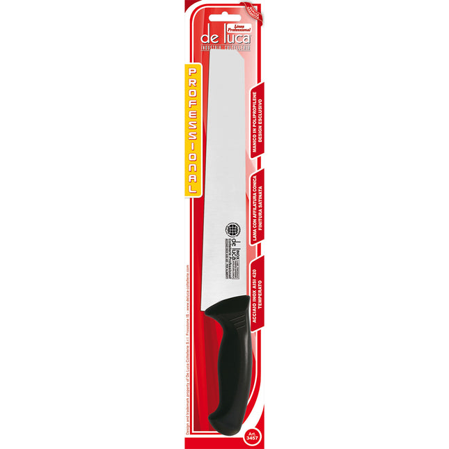 Coltello per Salumi Professionale da Salumiere in Acciaio Inox con Manico in Plastica Ergonomico 26 cm
