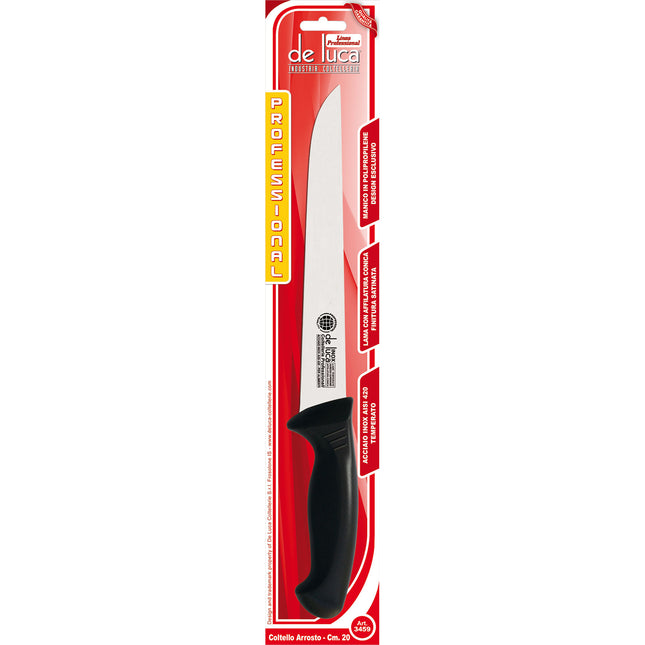 Coltello da Cucina per Arrosto Carne Barbeque in Acciaio Inox con Manico in Plastica Ergonomico 20 cm