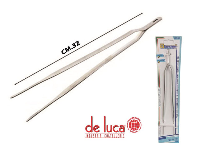 Pinze Professionali per Alimenti da Chef Cucina Gourmet 18/10 in Acciaio Inox 32 cm De Luca Coltellerie