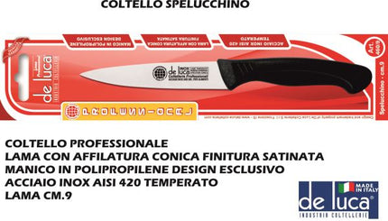 Coltello Spelucchino Inox Man. Plastica Cm.9 L. Profess.