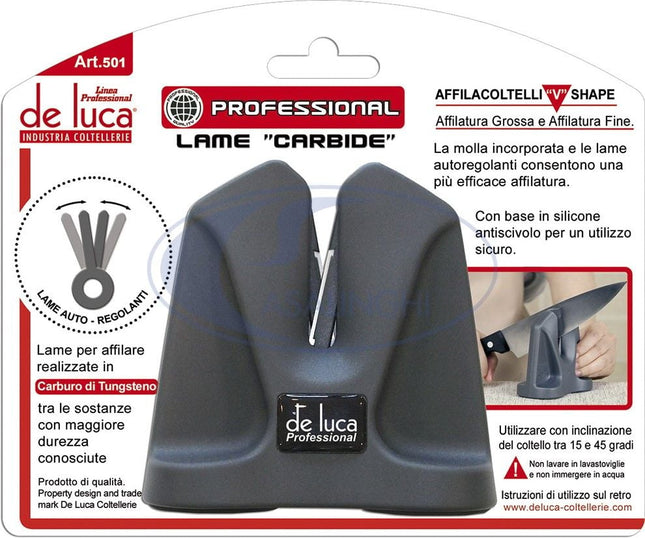 AFFILACOLTELLI PROFESSIONAL V SHAPE-LAME CARBIDE De Luca Coltellerie