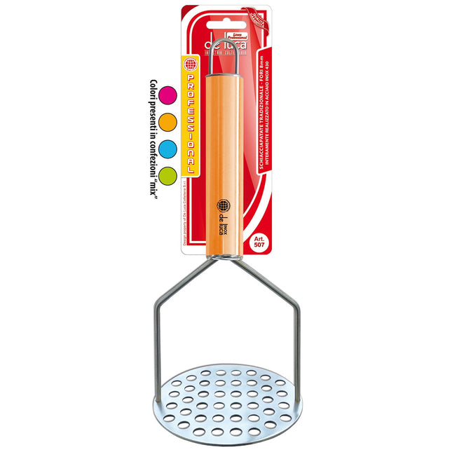 Schiacciapatate Inox con Fori Tradizionali e Meccanismo a Molla a Due Livelli Fori Tradizionali De Luca Coltellerie