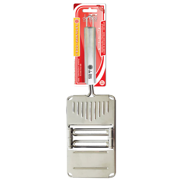 Mandolina Taglio A Fette E Rondelle Acciaio Inox Professionale Cm.30X9