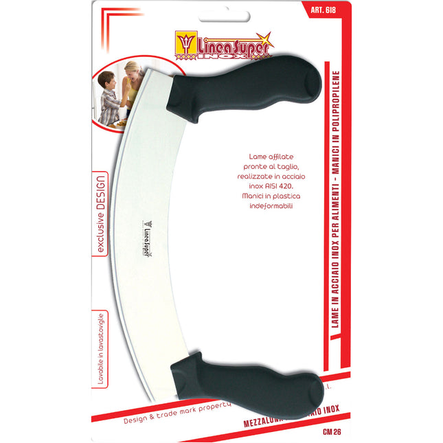 Mezzaluna Inox Man. Plastica Cm.26