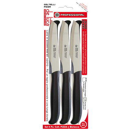 Coltelli Tavola Conf.6 Pz. Nitro Steel Set di Coltelli da Tavola in Acciaio Nitrurato